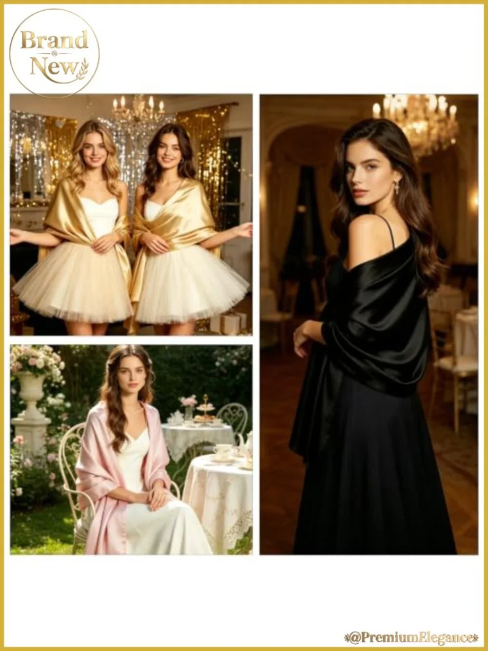 Satin Shawl Wrap for Evening Dresses Wedding Formal Cover Up